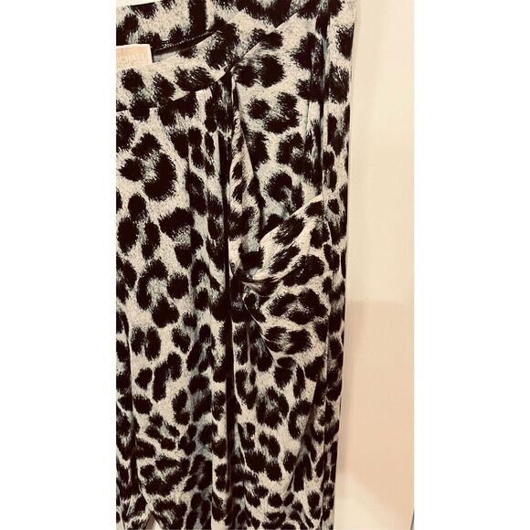 Michael Kors Black Gray Leopard Print Polyester Harem Pants Size M - Picture 8 of 9
